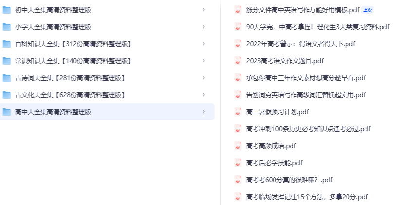 22000份从小学到高中资料免费分享