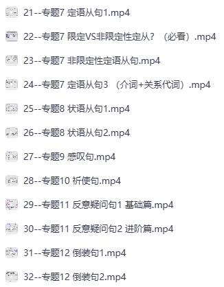 英语语法精讲：视频课程+配套习题